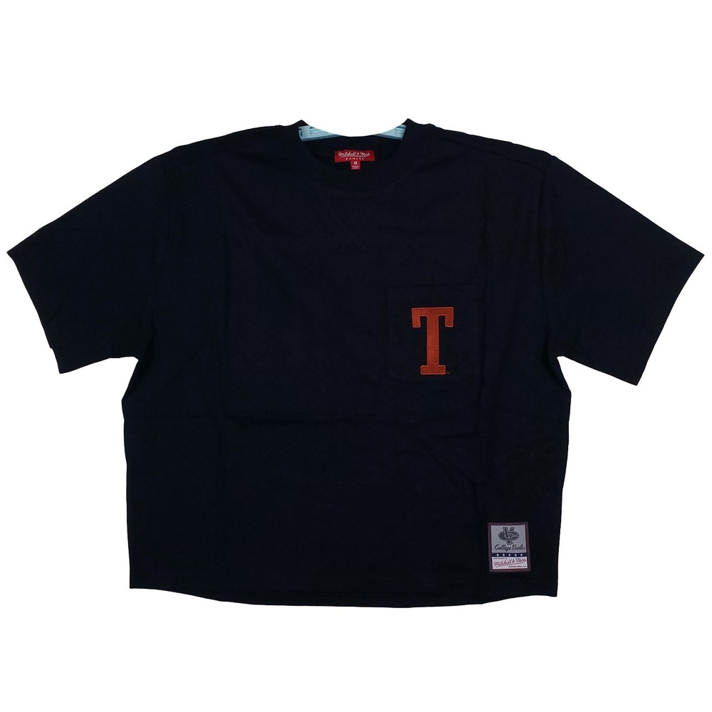 Texas Longhorns Mitchell & Ness NCAA‎ Womens Medium Crop Top Pocket Black NWT
